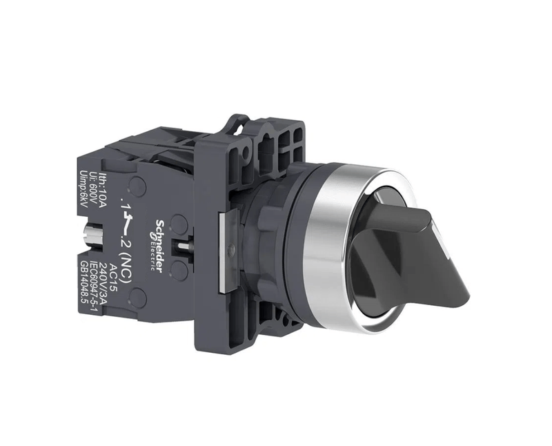 Comutador Knob Curto 2 Posições Preto 22mm Schneider - Dimensional