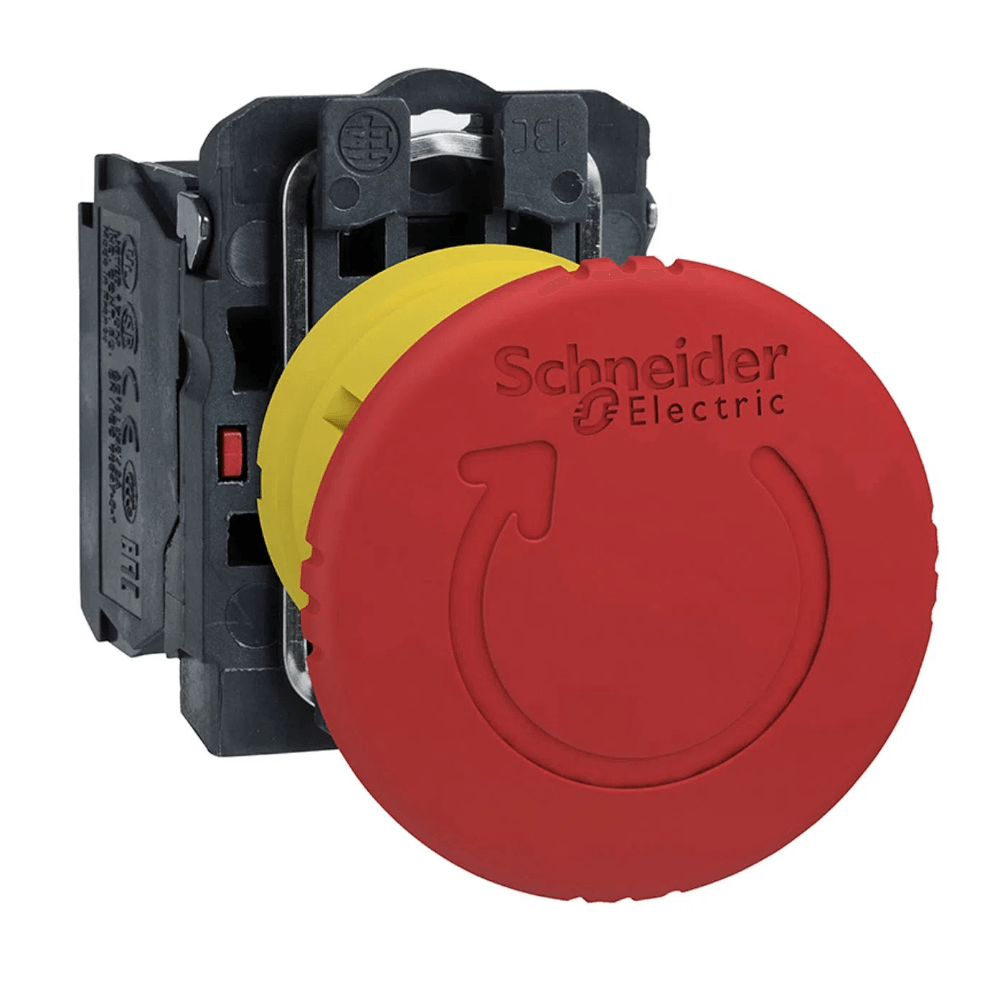 Botão Redondo Vermelho 22Mm Girar Para Destravar XB4BS8442
