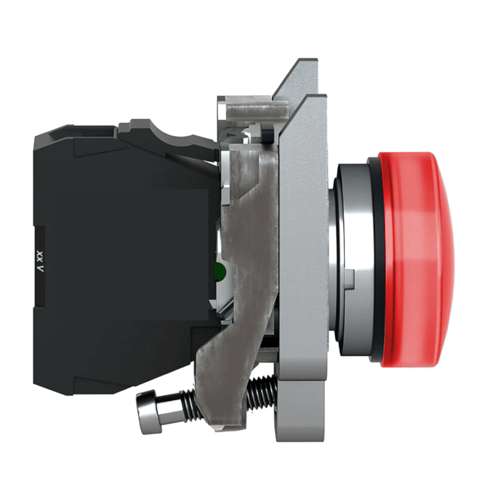 Botão Iluminado Redondo Metálico Vermelho 22Mm 24V Led Integrado ...