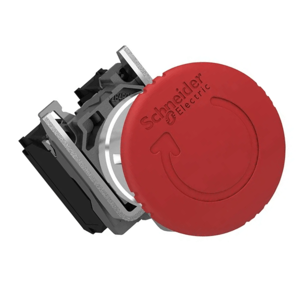 Botão Cogumelo Giratório 40mm Metálico Vermelho 22Mm XB4BS8445