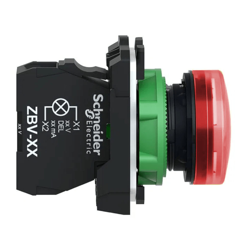 Botão Redondo Vermelho 22Mm Impulso XB5AA41 Schneider - Dimensional