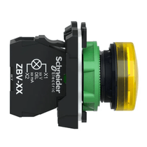 Botão Iluminado Redondo Plástico Amarelo 22mm 24V Integrado Schneider