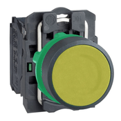 Botão Redondo Plástico Amarelo 22mm Impulso Schneider