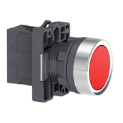 Botão Redondo Faceado Metálico Vermelho 22mm Impulso XB4BA42 Schneider