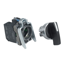 Comutador Knob Longo 3 Posições Com Retorno Metálico Preto 22mm 45 Graus XB4BJ53 Schneider