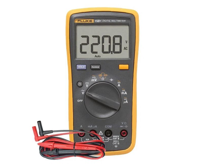 Multímetro LCD 600V 10A CAT III 15B+ Fluke - Dimensional | Visão geral do produto