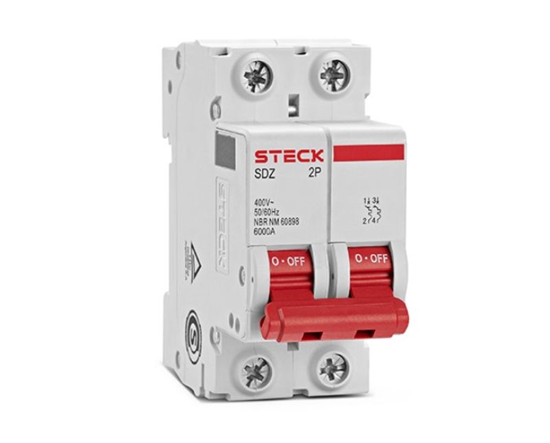 Disjuntor Mini Bipolar 32A Curva C 6KA SDZD62C32 Steck
