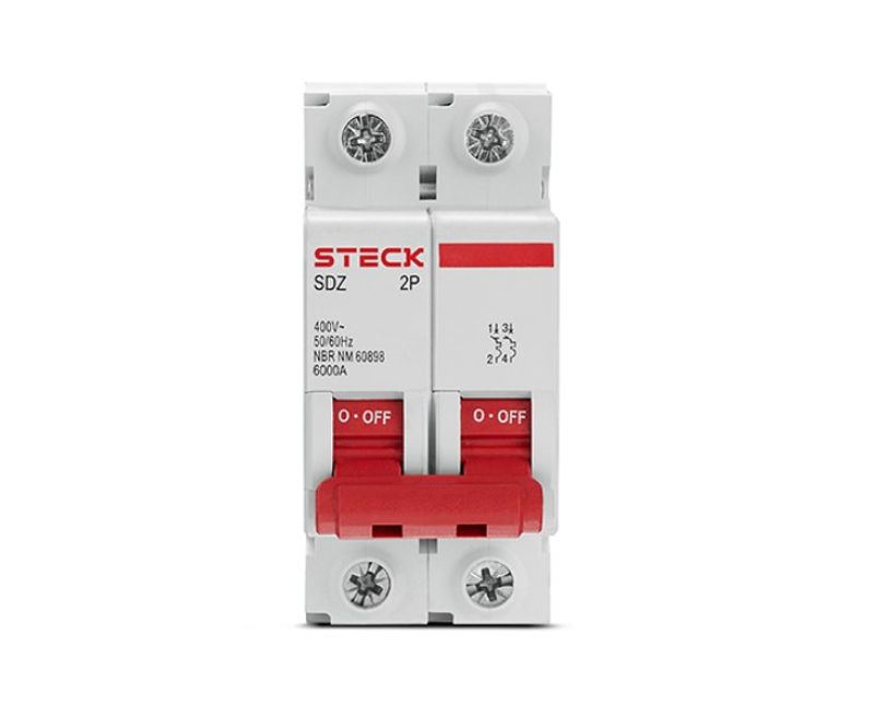 Disjuntor Mini Bipolar 63A Curva C 4,5KA SDZD62C63 Steck