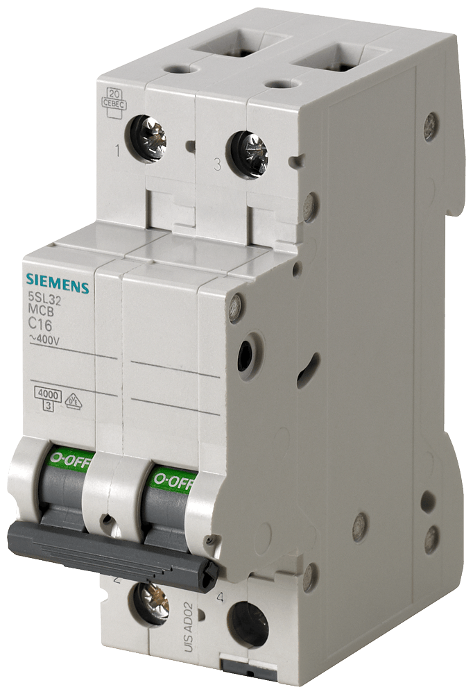 Disjuntor Mini Bipolar 25A 220/380VCA B 4,5KA Sentron 5Sl32256Mb