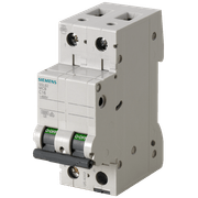 Disjuntor Mini Bipolar 63A 220/380VCA Curva C 6KA 5SL62637MB Siemens