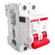 Disjuntor Mini Bipolar 25A 230/400VCA Curva B 3KA SDD62B25 Steck