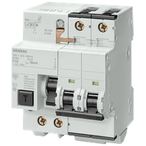 Disjuntor Diferencial Residual Bipolar 400VCA 25A 30MA 5Su1 5SU13231BB25 Siemens