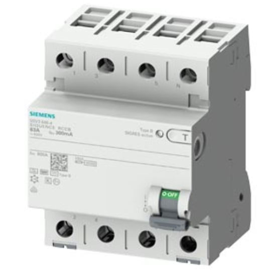 Interruptor Diferencial Residual 3P+N 400V 63A 300Ma 5SV36464