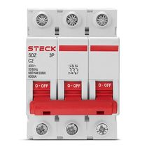 Disjuntor Mini Tripolar 2A Curva C 6KA SDZD63C02 Steck