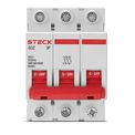 Disjuntor Mini Tripolar 6A Curva C 6KA SDZD63C06 Steck