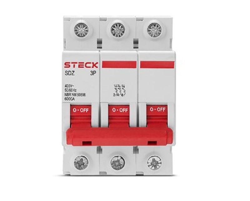 Disjuntor Mini Tripolar 10A Curva C 6KA SDZD63C10 Steck