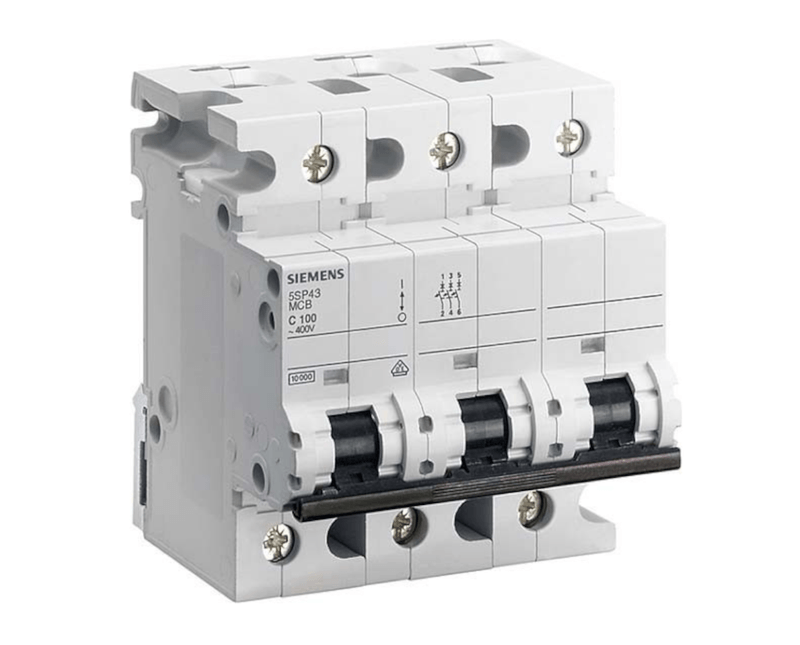 Disjuntor-Mini-Tripolar-100A-220-380V-Curva-C-10KA-5SP43917-Siemens | Dimensional - Imagem virada para a direita