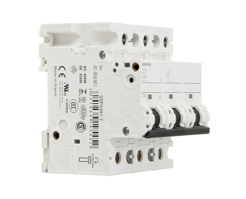 Disjuntor-Mini-Tripolar-100A-220-380V-Curva-C-10KA-5SP43917-Siemens | Dimensional - Imagem lateral do produto