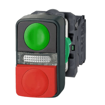 Botão Iluminado Duplo Verde e Vermelho 22mm 24V LED Integrado XB5AW73731B5 Schneider