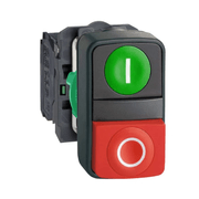 Botão Duplo Plástico Verde e Vermelho 22mm XB5AL73415 Schneider
