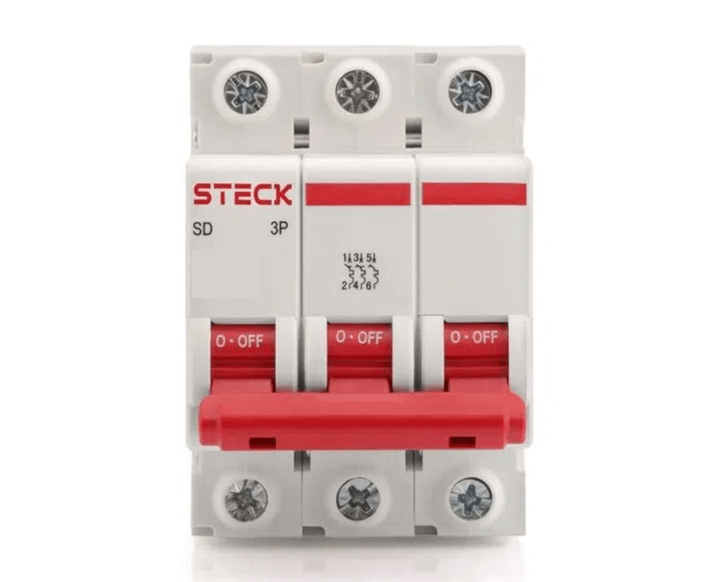 Disjuntor Mini Tripolar 50A 230/400VCA Curva C 10KA SDA63C50 Steck