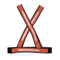 Colete Sinal Em X Pvc Velcro Laranja Com Refletor Diurno DIURNO423 Brascamp