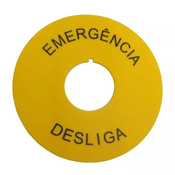 Plaqueta Botão Emergência D90Mm 22Mm Amarelo Z22390 Ace Schmersal