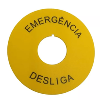 Plaqueta Botão Emergência D90Mm 22Mm Amarelo Z22390 Ace Schmersal