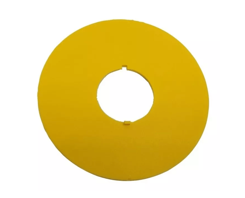 Plaqueta Botão Emergência D90Mm 22Mm Amarelo Z22390 | Dimensional
