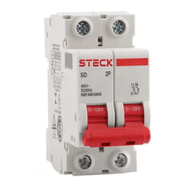 Disjuntor Mini Bipolar 70a 440v C 4,5KA SD62C70 Steck