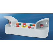 Botoeira Montada Termoplástico Cinza Comando Biman 3 Botões Cogumelo 1NA+1NF Tensão 136157 Ace Schmersal