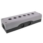 Botoeira Vazia Plástica Preto 6 Furos 22mm M22I6 Eaton