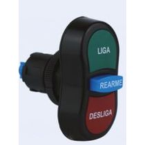 Botão Duplo Verde e Vermelho 22mm Impulso Gravação Lig/Rear/Des DPR206035 Ace Schmersal