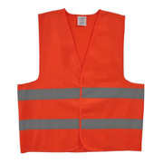 Colete Sinalização Blusão Poliéster Zíper cor Laranja com Refletivo Logotipo FEMSA sem Bolso Tamanho M - BIRO UNIFORME