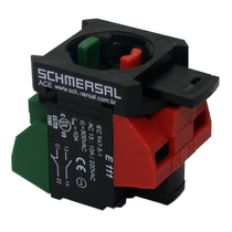 Botão Iluminado Redondo Faceado Vermelho 22mm 24V Ba9S 1NA+1NF Impulso B213+E111 Ace Schmersal