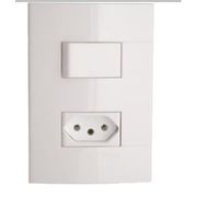 Conjunto Interruptor 1 Tec Simp Tomada 2P+T 10A Placa 4X2 Branco Decor PRM04404721 Schneider