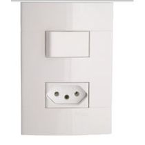 Conjunto Interruptor 1 Tec Simp Tomada 2P+T 10A Placa 4X2 Branco Decor PRM04404721 Schneider