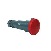 Tomada Acoplado Fêmea 3 Polos + Terra 125A 440V Vermelho 6H IP67 Com Tampa S4656 Steck