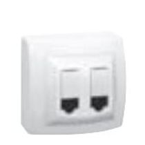 Tomada Telefone Rj45+Rj11 5E 1Módulo Branco Com Placa Branco Br Sist X 675048 Pial Legrand