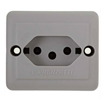 Tomada Cinza 2 Polos 20A 250V 1713020 Lorenzetti