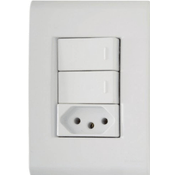 Conjunto Interruptor Front Parede Tecl 2Tec+2P+T Tomada 1 Tomada 10A 054390 Pial Legrand