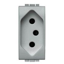 Tomada Cinza 2P+T 10A 250V S/Plac Living Light SNT4165S Pial Legrand