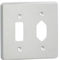 Placa 1+1 Postos Pad Branco 4X4" Cinza 054394 Pial Legrand