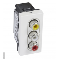 Tomada Audio/Video Rca 3 Vias Quadrado Embutir Branco 1Módulo Arteor ARTEOR Pial Legrand