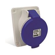 Tomada Embutir Fêmea 2 Polos + Terra 16A 250V Azul 6H IP44 Quasar QUA3046Q Steck