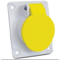 Tomada Embutir 3 Polos + Terra 16A 100/130V Amarelo 4H IP44 Com Tamp N4044 Steck