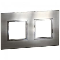 Placa Embutida Tpla/Met 2 Postos 2X2" Cinza Arteor 575026 Pial Legrand