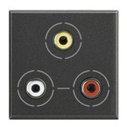 Tomada Audio/Video Rca Embutir Preto 2 Módulo AXOLUTE Pial Legrand