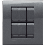 Placa Embutida 3+3 Postos 4X4" Preto LNA4826AC Pial Legrand
