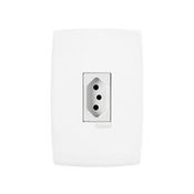 Tomada Branco 2P+T 10A 250V Com Placa 4X2" Branco Vert Pplus 615076 Pial Legrand